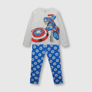 Pijama de niño de algodón Capitan America gris
