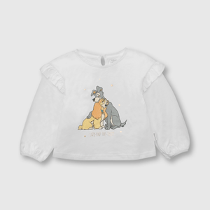 Polo de bebé niña Dama y el vagabundo blanco