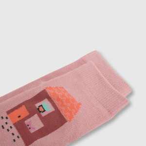 Medias deportivo de bebé niña 3 pack casitas rosado