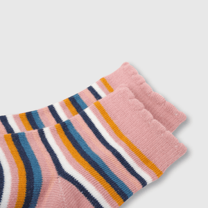 Medias deportivo de bebé niña 3 pack flores rosado