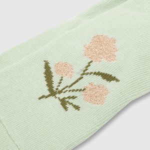 Medias deportivo de bebé niña 3 pack flores verde