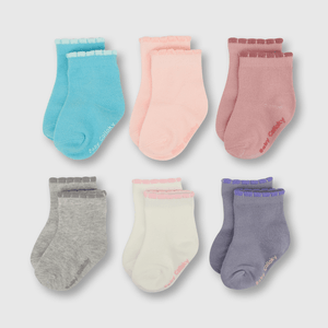 Medias deportivo de bebé niña 6 pack colores rosado
