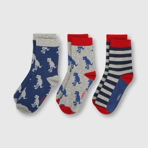 Medias deportivo de bebé niño 3 pack animales azul