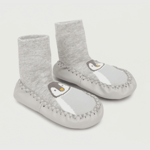 Medias deportivo de bebé niño antidelizante pingüino gris