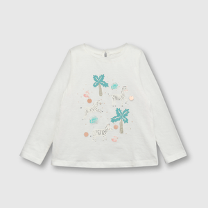 Polo de bebé niña cebras blanco