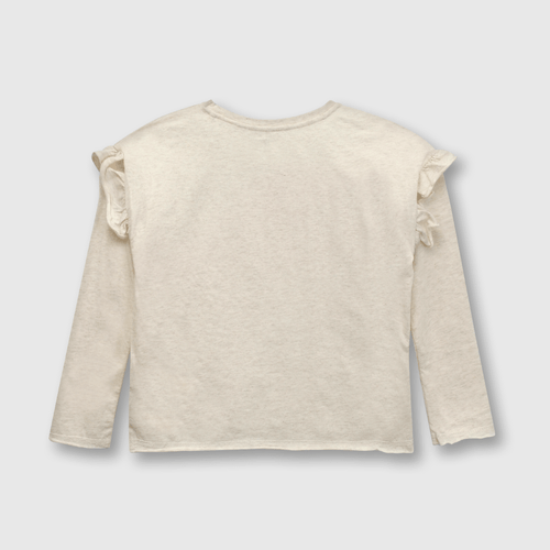 Polo de niña globo blanco