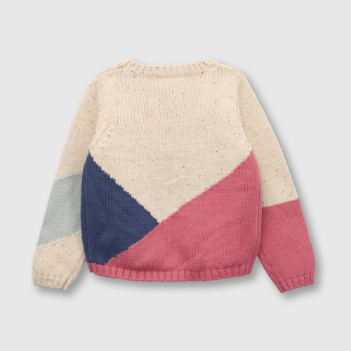 Sweater de bebé niña bloques rosado