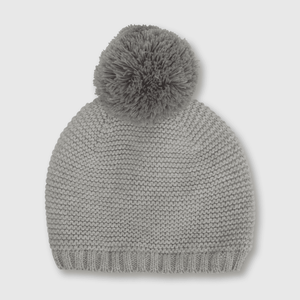 Gorro de bebé niño con mitones gris