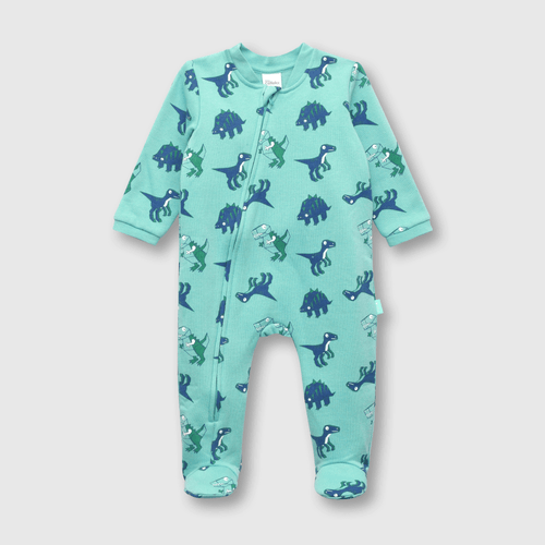 Pijama de bebé niño de franela dinos gris
