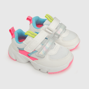 Zapatilla de niña dos velcros chunky blanco