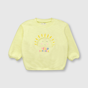 Polerón de bebe niña sol amarillo