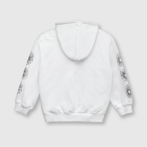 Polerón de niña flores blanco