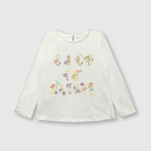 Polo de bebé niña estampada de bebe niña estampada blanca