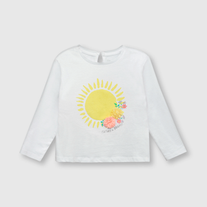 Polo de bebe niña sol blanca