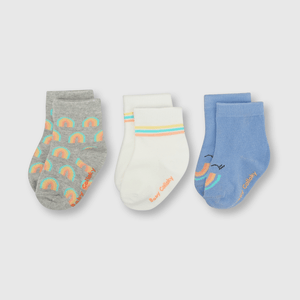 Medias deportivas de bebé niña 3 pack arcoiris de bebe niña 3 pack arcoiris blanco