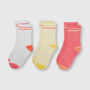 Medias deportivas de niña 3 pack blanco