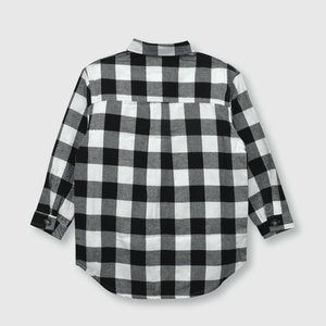 Blusa de niña cuadros negra