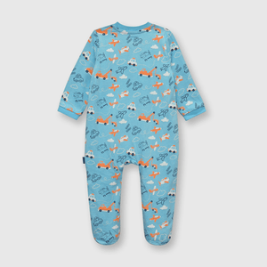 Pijama de bebe niño algodón celeste