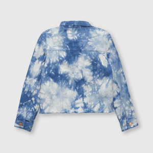 Chaqueta de niña tie dyed azul