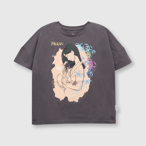 Polo de niña Mulan gris
