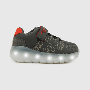 Zapatilla luces glow de niño negro