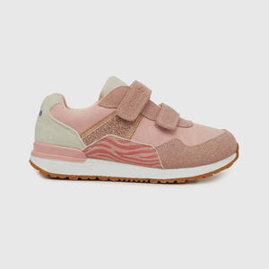 Zapatilla de niña dos velcros jogging rosado