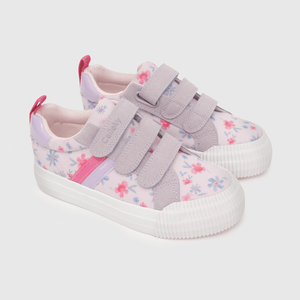Zapatilla de niña estampada plataforma morado