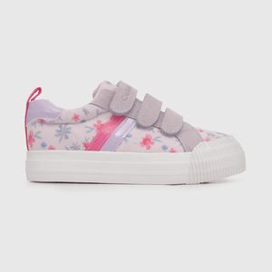 Zapatilla de niña estampada plataforma morado
