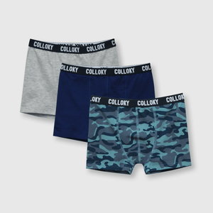 Boxer de niño 3 pack estampado azul