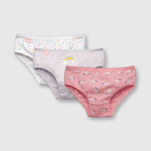 Calzón de niña 3 pack estampado rosado