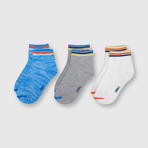 Medias de niño 3 pack franjas gris