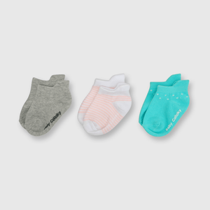 Medias deportivas corto de bebe niña 3 pack rosado