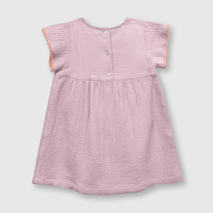 Vestido de bebe niña bordado lila