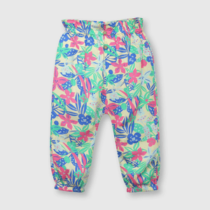 Pantalón de bebe niña tropical amarillo