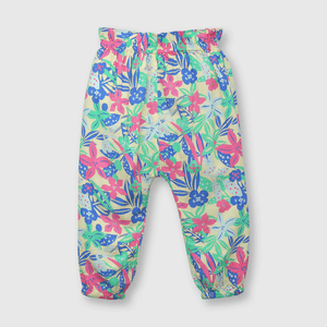 Pantalón de bebe niña tropical amarillo