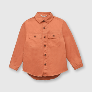 Chaqueta de niña sobrecamisa naranja