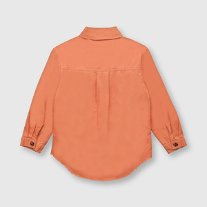 Chaqueta de niña sobrecamisa naranja