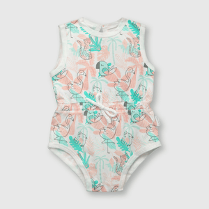 Enterizo de bebe niña safari de bebé niña safari blanco