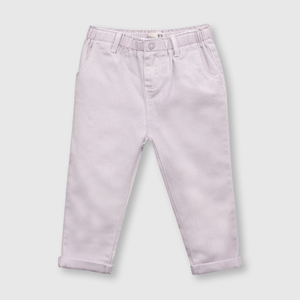 Pantalón de bebe niña recogido lila