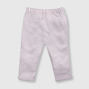 Pantalón de bebe niña recogido lila