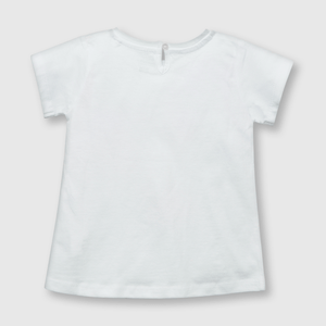 Polo de bebe niña algas blanca