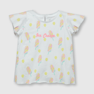 Polo de bebe niña estampada de bebé niña estampada blanca