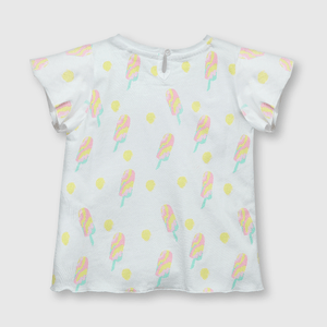 Polo de bebe niña estampada de bebé niña estampada blanca