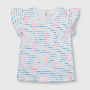 Polo de bebe niña estampada de bebé niña estampada blanca