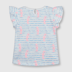 Polo de bebe niña estampada de bebé niña estampada blanca