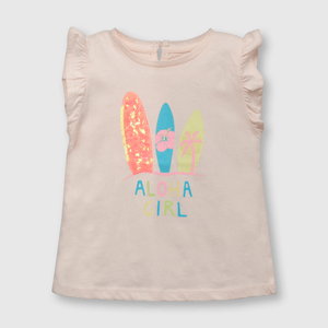 Polo de bebe niña surf rosada