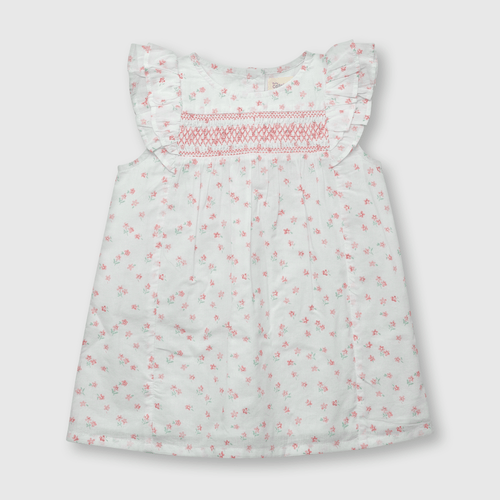 Vestido de bebe niña con flores de bebé niña con flores blanco