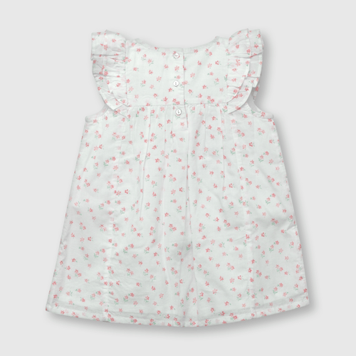 Vestido de bebe niña con flores de bebé niña con flores blanco