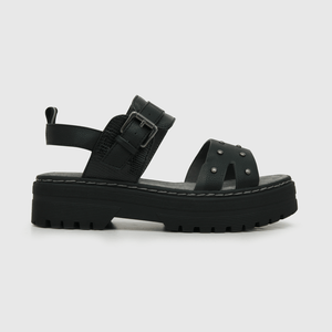 Sandalia de niña hebilla y velcro ajustable negro