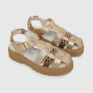 Sandalia de niña velcro rosado